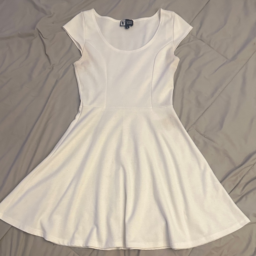 Vibe White Cap Sleeve Mini Dress
